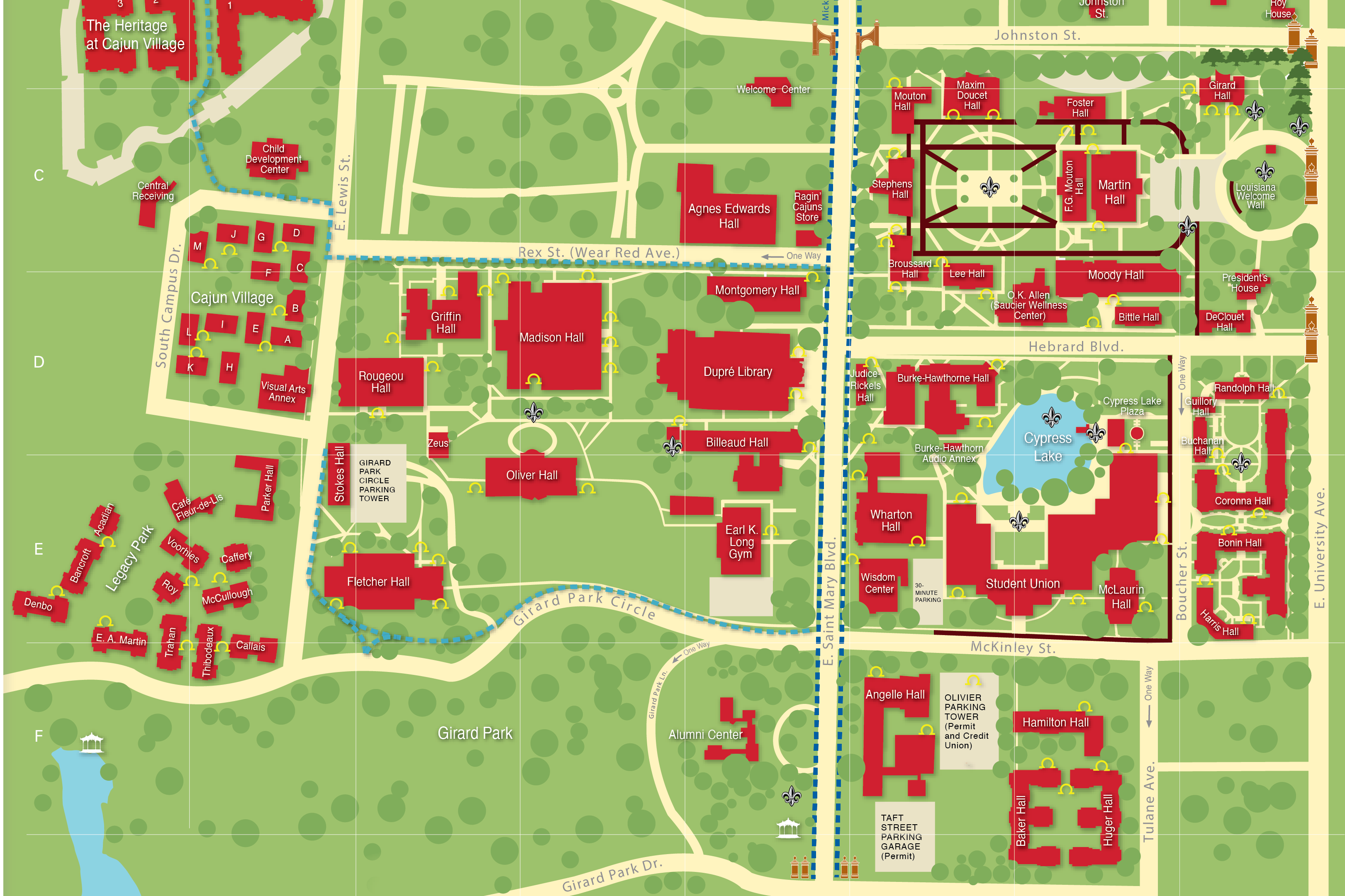 A screenshot of the printed campus map 